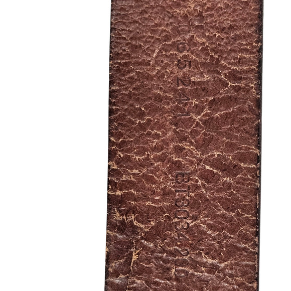Fossil brown leather belt brass buckle studs size Large - Picture 8 of 9